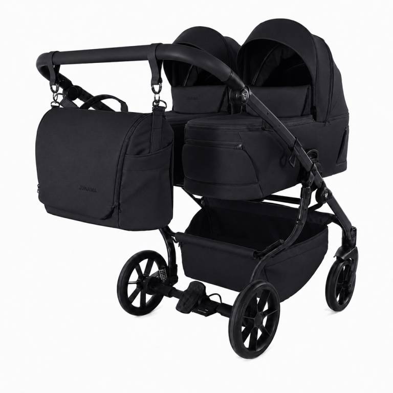 Wózek bliźniaczy JUNAMA DUO V4 78CM Czarny