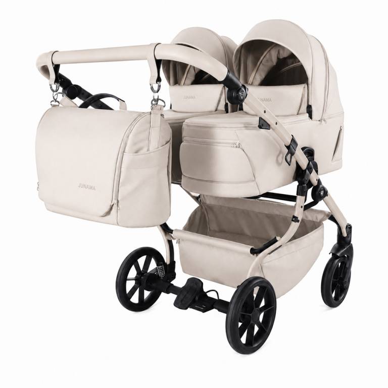 Wózek bliźniaczy JUNAMA DUO V4 78CM Beżowy