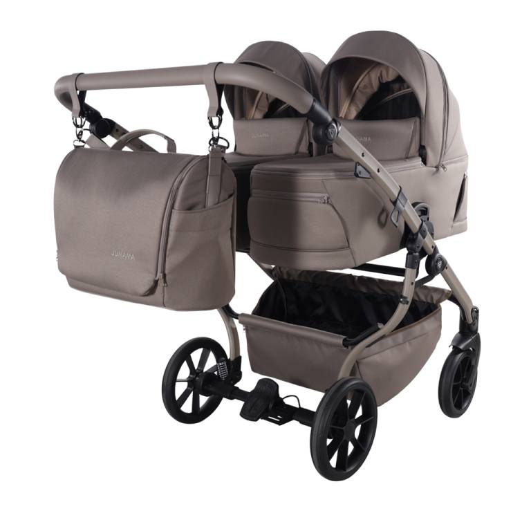 Wózek bliźniaczy JUNAMA DUO V4 78CM Taupe Cappucino