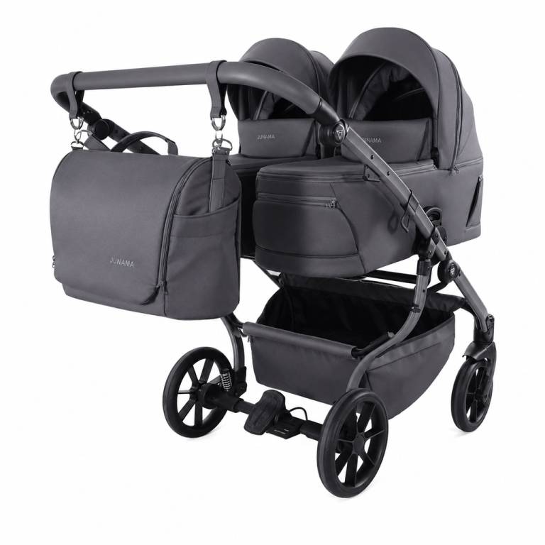 Wózek bliźniaczy JUNAMA DUO V4 78CM Szary